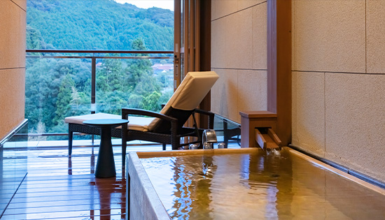 Japanese-Western-style Suite with Private Outdoor Bath (Mountain Stream-side)